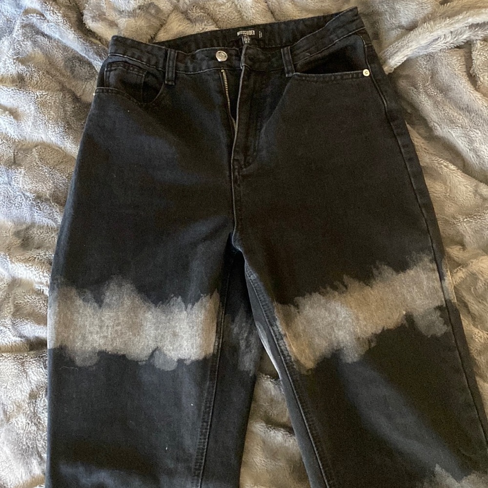 High waist paint splatter vintage mom jeans